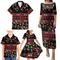 Fiji Masi Bula Tagimoucia Flowers Family Matching Puletasi and Hawaiian Shirt