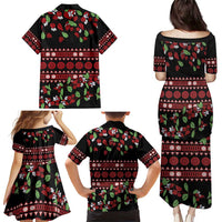 Fiji Masi Bula Tagimoucia Flowers Family Matching Puletasi and Hawaiian Shirt