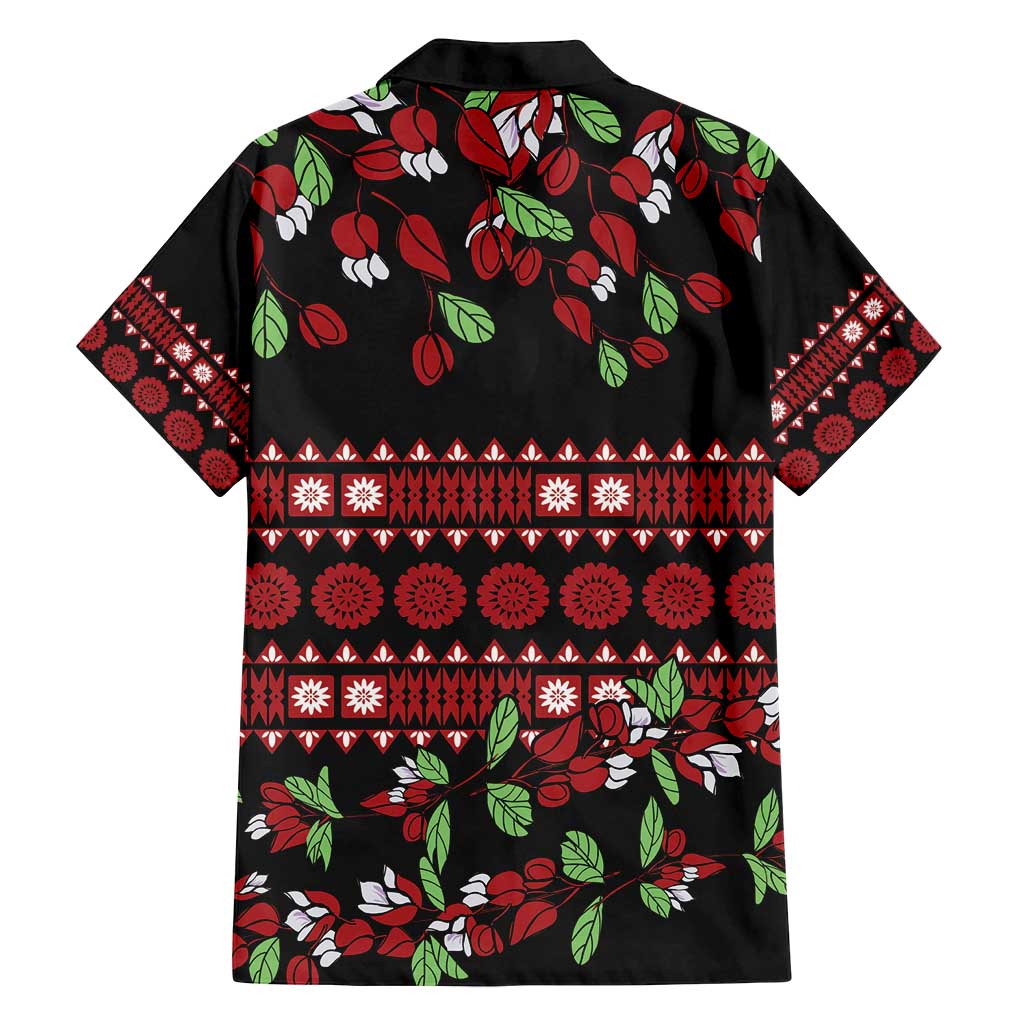 Fiji Masi Bula Tagimoucia Flowers Family Matching Summer Maxi Dress and Hawaiian Shirt