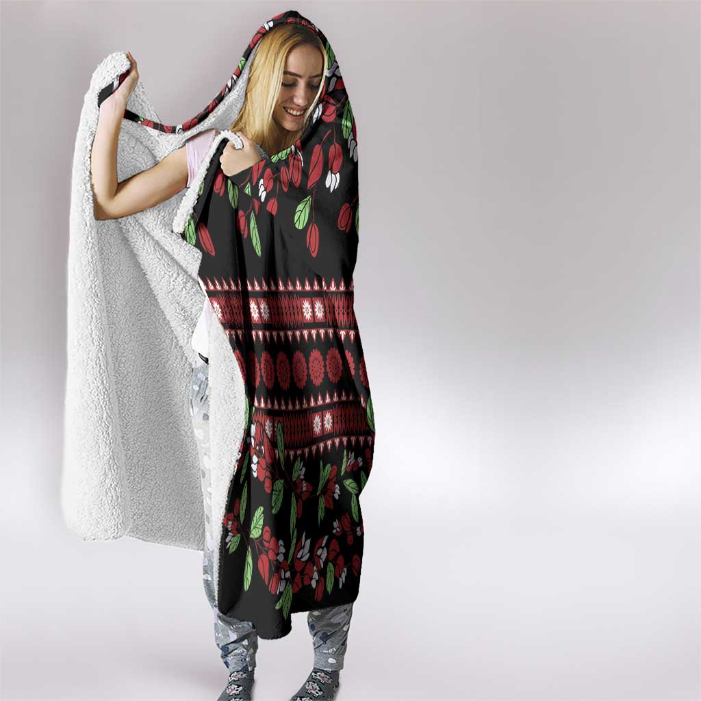 Fiji Masi Bula Tagimoucia Flowers Hooded Blanket
