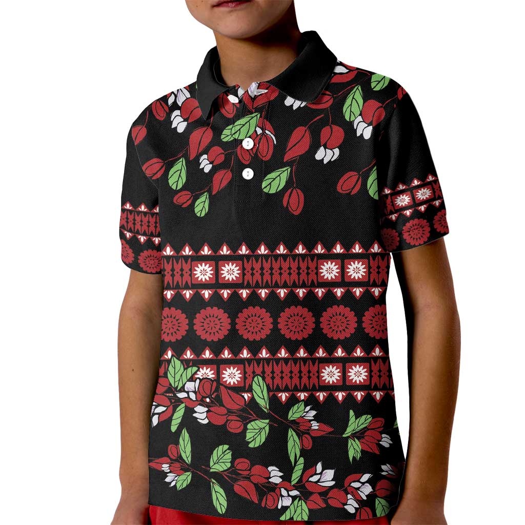 Fiji Masi Bula Tagimoucia Flowers Kid Polo Shirt