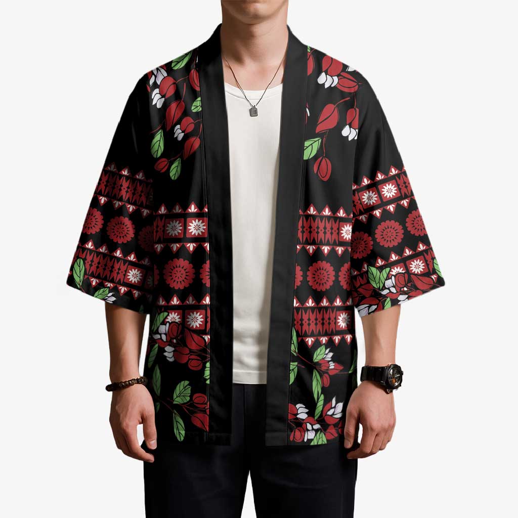 Fiji Masi Bula Tagimoucia Flowers Kimono - Polynesian Pride