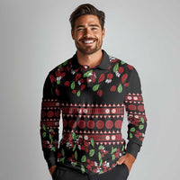 Fiji Masi Bula Tagimoucia Flowers Long Sleeve Polo Shirt