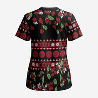 Fiji Masi Bula Tagimoucia Flowers Scrub Top - Polynesian Pride