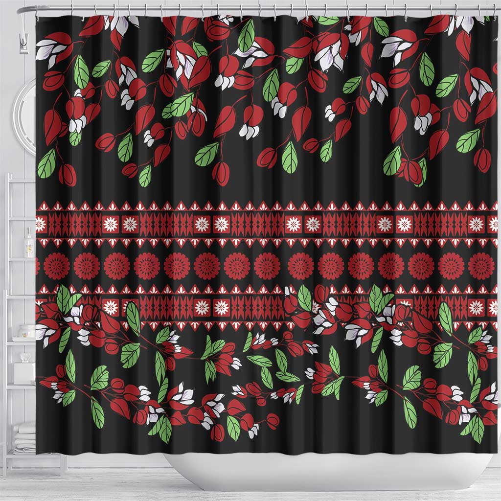 Fiji Masi Bula Tagimoucia Flowers Shower Curtain