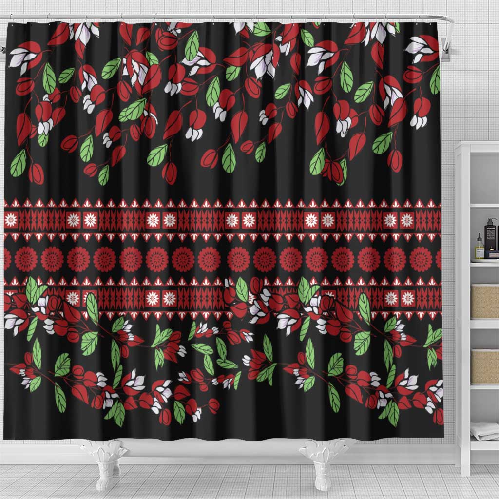 Fiji Masi Bula Tagimoucia Flowers Shower Curtain