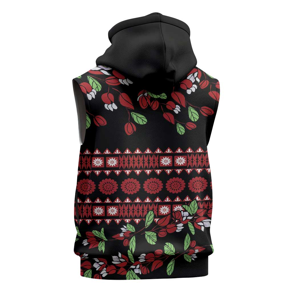 Fiji Masi Bula Tagimoucia Flowers Sleeveless Hoodie - Polynesian Pride