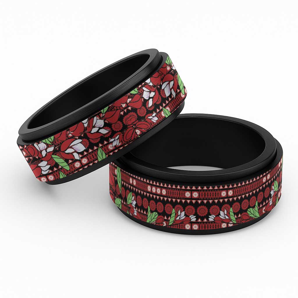 Fiji Masi Bula Tagimoucia Flowers Spinner Ring - Polynesian Pride