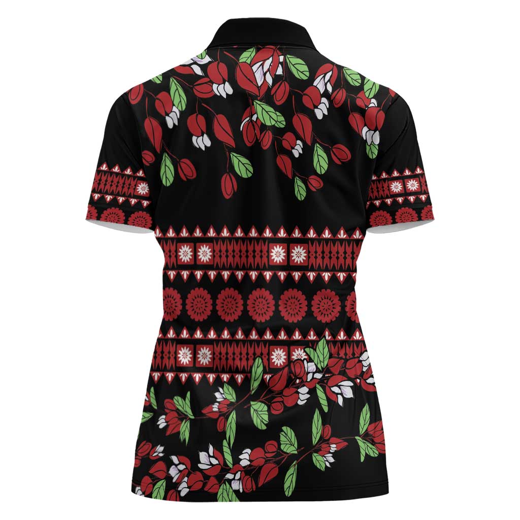 Fiji Masi Bula Tagimoucia Flowers Women Polo Shirt
