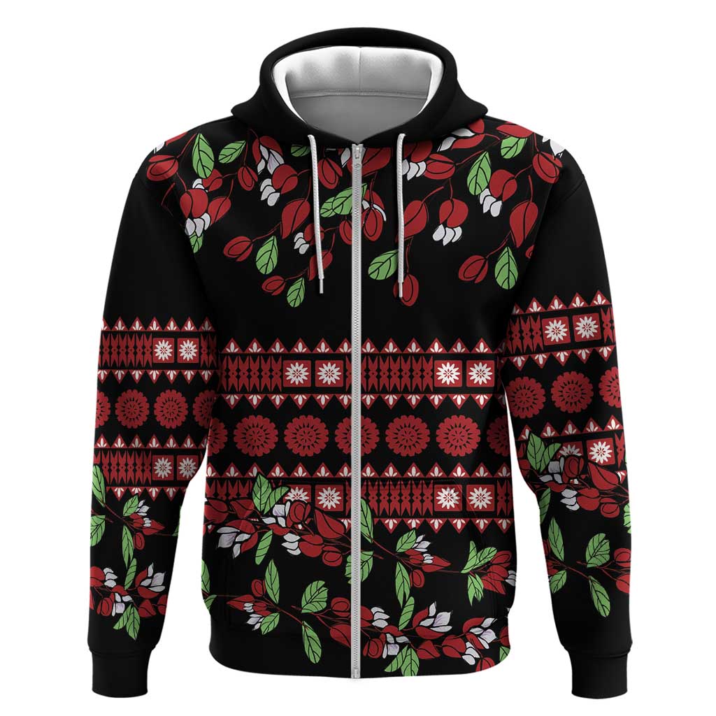 Fiji Masi Bula Tagimoucia Flowers Zip Hoodie