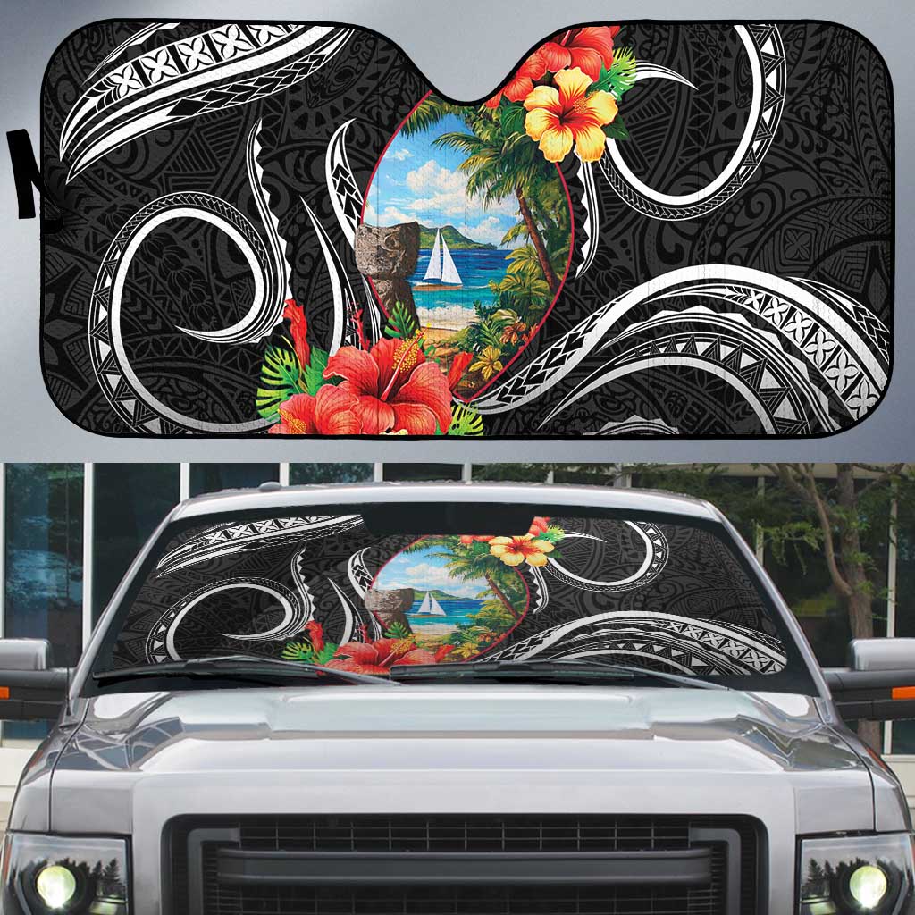 Hafa Adai Guam Auto Sun Shade Guahan Seal Chamorro Stones Tribal - Polynesian Pride