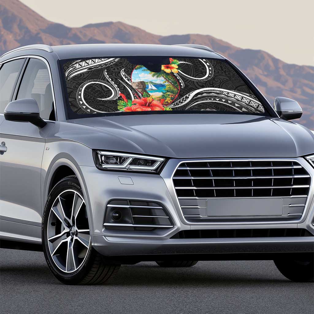 Hafa Adai Guam Auto Sun Shade Guahan Seal Chamorro Stones Tribal - Polynesian Pride