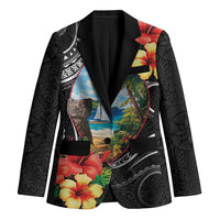 Hafa Adai Guam Blazer Guahan Seal Chamorro Stones Tribal - Polynesian Pride