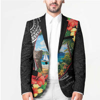 Hafa Adai Guam Blazer Guahan Seal Chamorro Stones Tribal - Polynesian Pride