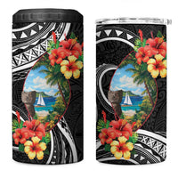 Hafa Adai Guam 4 in 1 Can Cooler Tumbler Guahan Seal Chamorro Stones Tribal