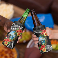 Hafa Adai Guam 4 in 1 Can Cooler Tumbler Guahan Seal Chamorro Stones Tribal