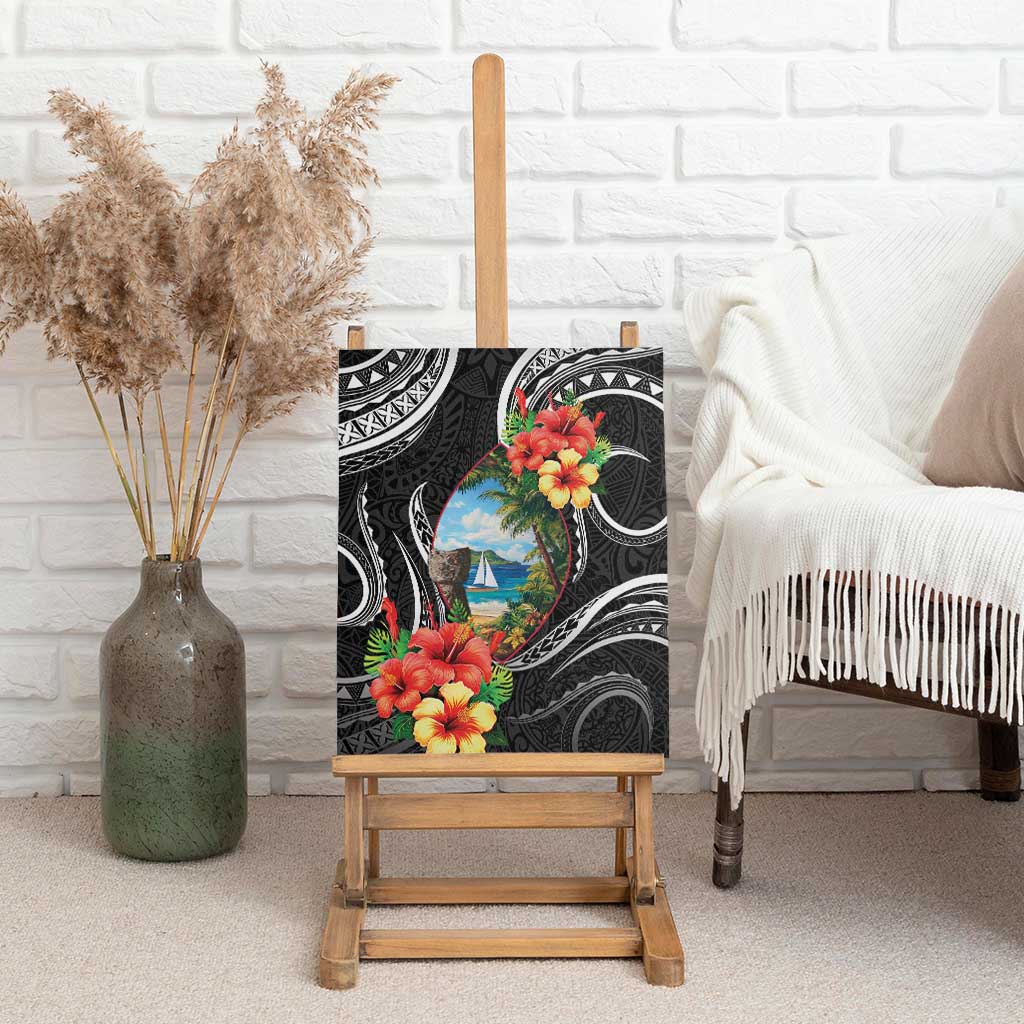 Hafa Adai Guam Canvas Wall Art Guahan Seal Chamorro Stones Tribal