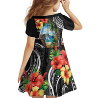 Hafa Adai Guam Family Matching Long Sleeve Bodycon Dress and Hawaiian Shirt Guahan Seal Chamorro Stones Tribal