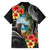 Hafa Adai Guam Family Matching Off Shoulder Short Dress and Hawaiian Shirt Guahan Seal Chamorro Stones Tribal