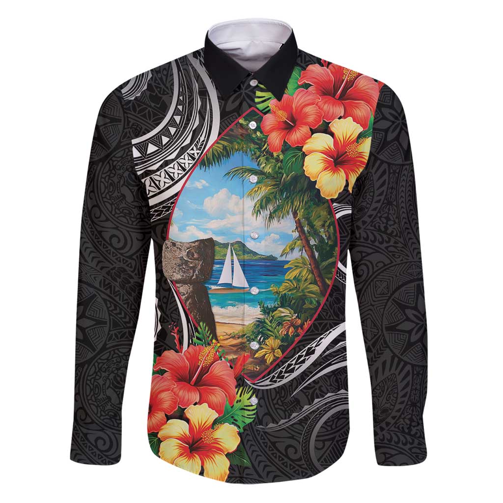 Hafa Adai Guam Family Matching Puletasi and Hawaiian Shirt Guahan Seal Chamorro Stones Tribal