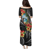 Hafa Adai Guam Family Matching Puletasi and Hawaiian Shirt Guahan Seal Chamorro Stones Tribal