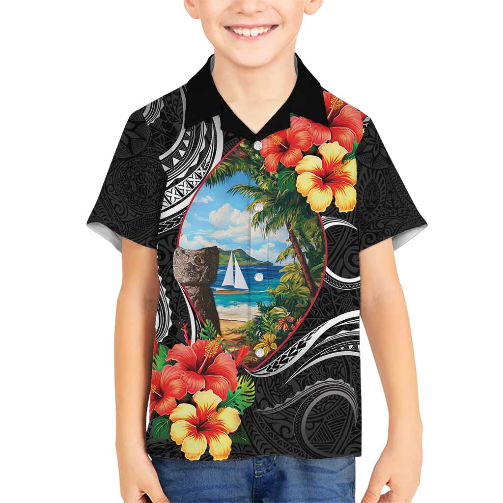 Hafa Adai Guam Family Matching Puletasi and Hawaiian Shirt Guahan Seal Chamorro Stones Tribal