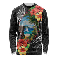 Hafa Adai Guam Long Sleeve Shirt Guahan Seal Chamorro Stones Tribal