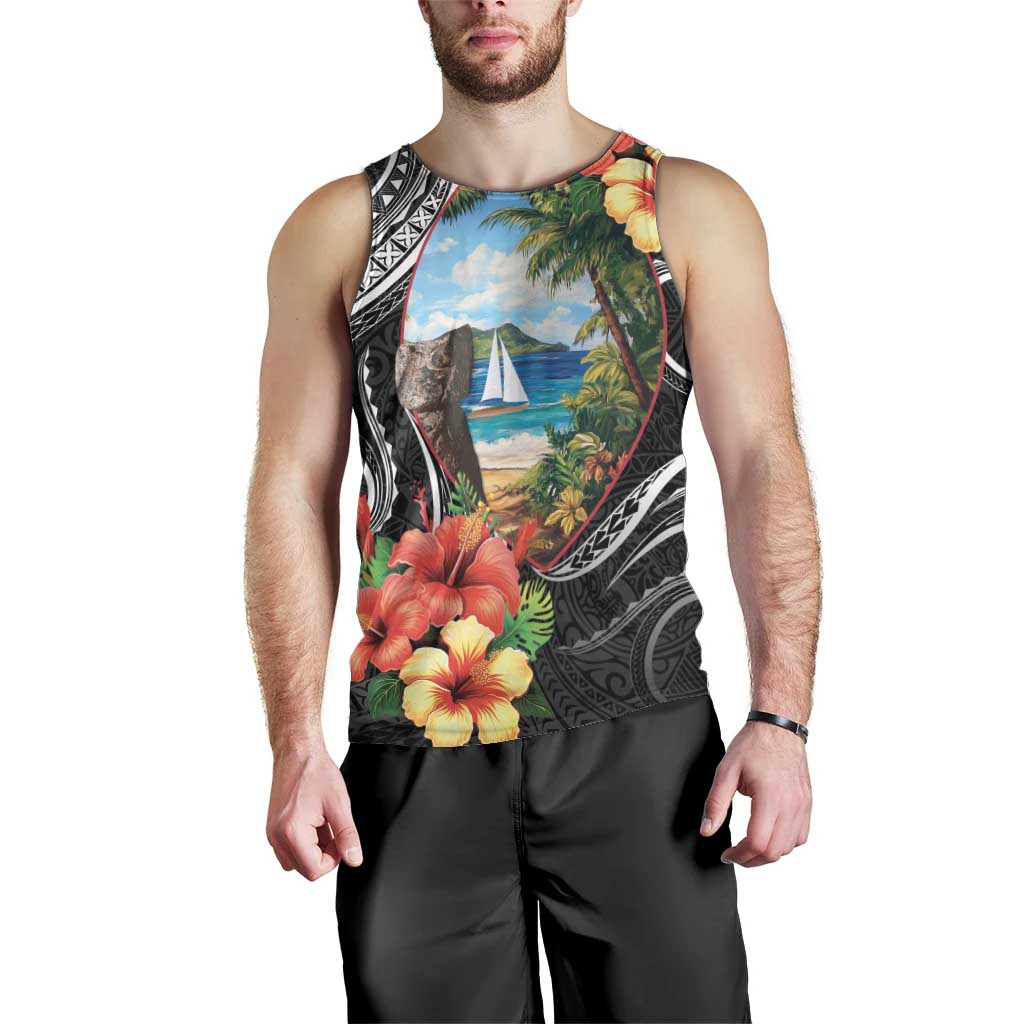 Hafa Adai Guam Men Tank Top Guahan Seal Chamorro Stones Tribal LT9 - Polynesian Pride
