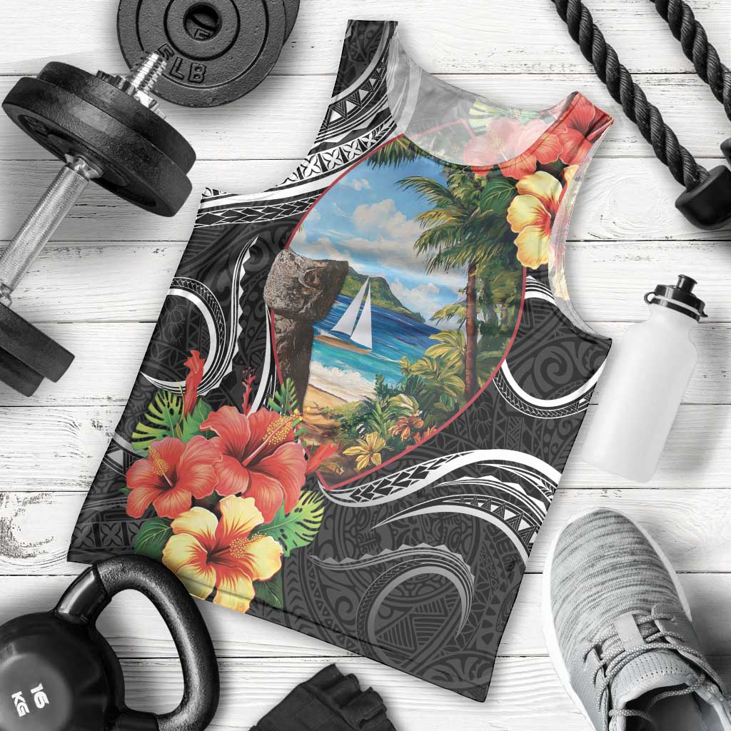 Hafa Adai Guam Men Tank Top Guahan Seal Chamorro Stones Tribal LT9 - Polynesian Pride