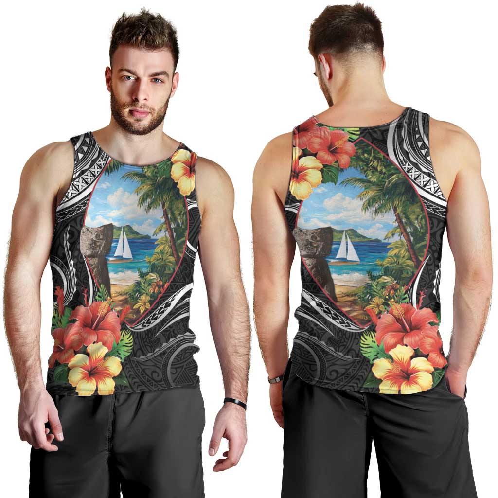 Hafa Adai Guam Men Tank Top Guahan Seal Chamorro Stones Tribal LT9 - Polynesian Pride