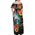 Hafa Adai Guam Off Shoulder Maxi Dress Guahan Seal Chamorro Stones Tribal