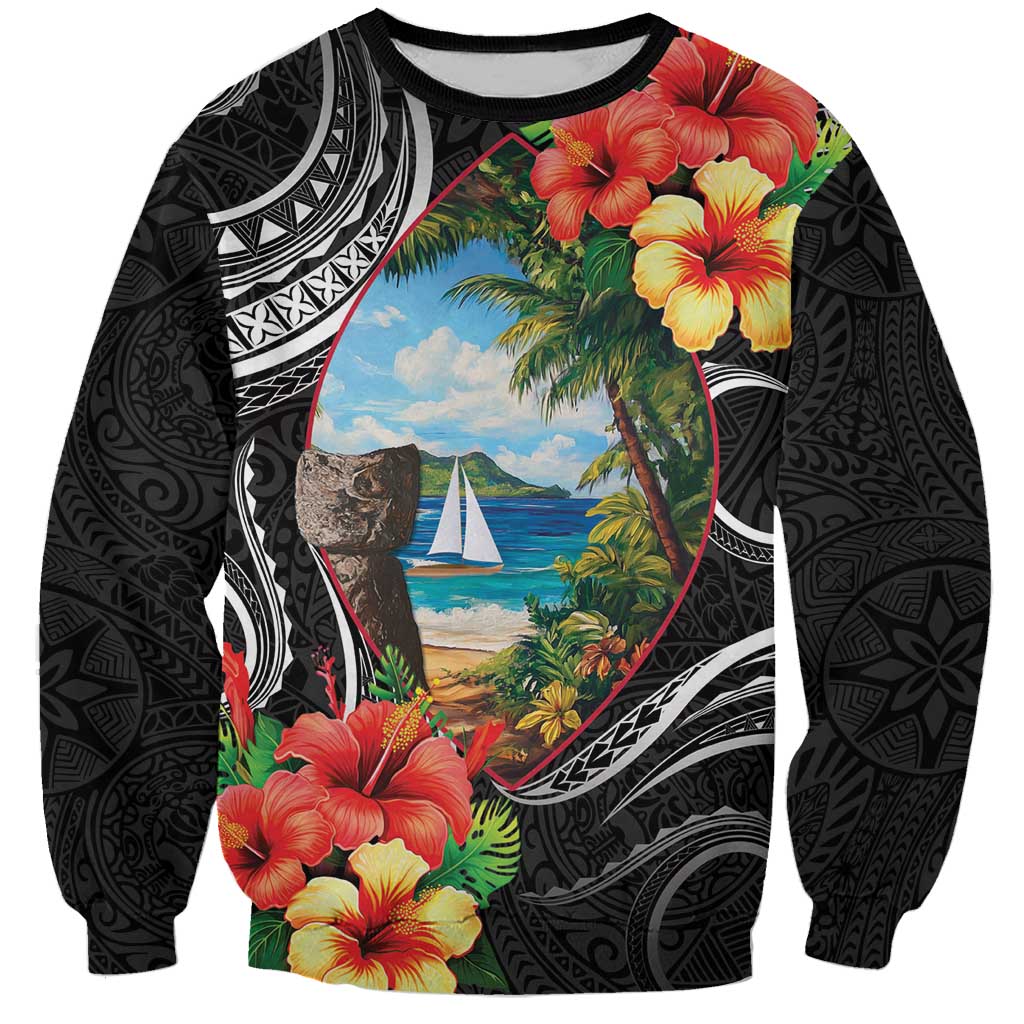 Hafa Adai Guam Sweatshirt Guahan Seal Chamorro Stones Tribal