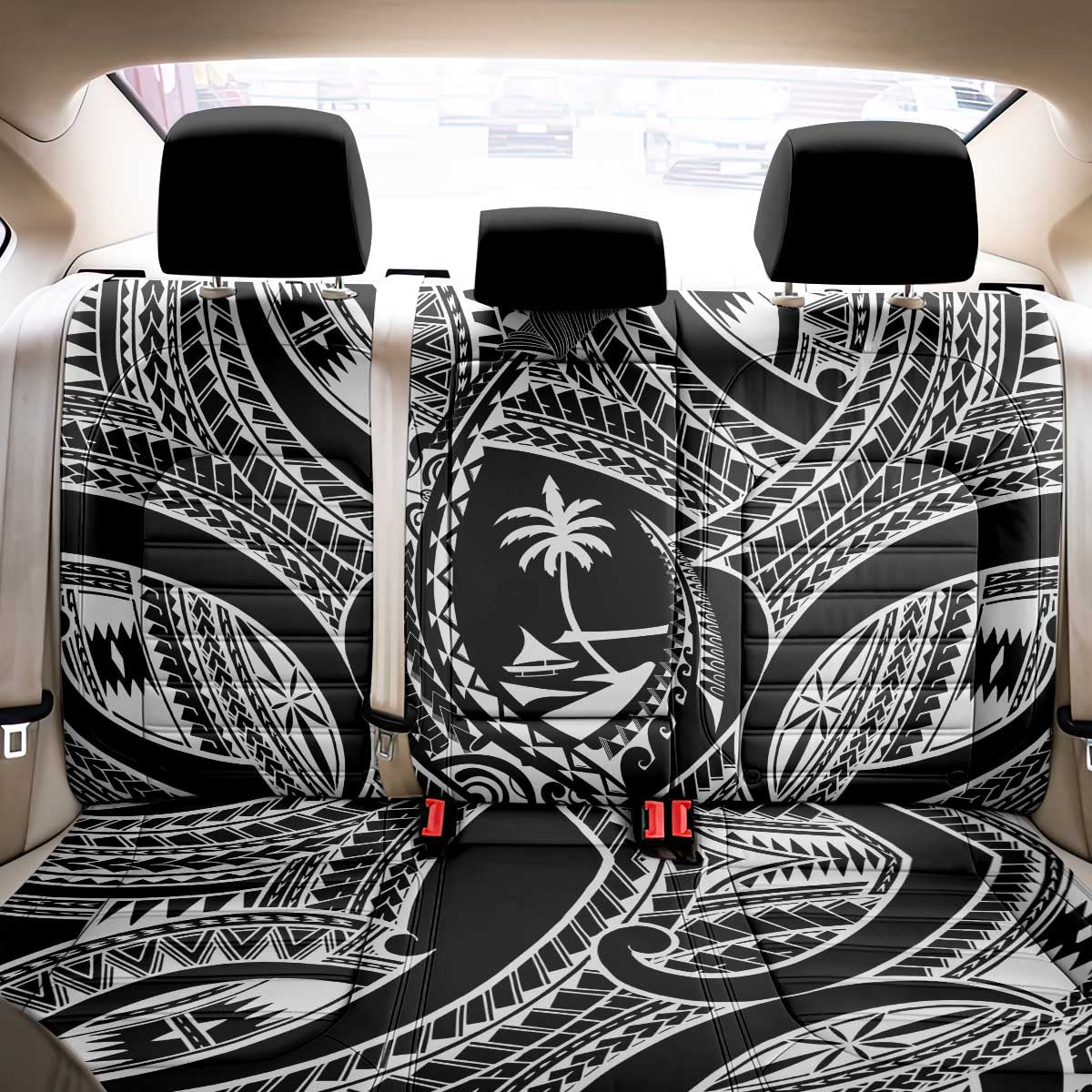 Hafa Adai Guam Inspired Tattoo Back Car Seat Cover