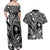 Hafa Adai Guam Inspired Tattoo Couples Matching Off Shoulder Maxi Dress and Hawaiian Shirt
