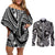 Hafa Adai Guam Inspired Tattoo Couples Matching Off Shoulder Short Dress and Long Sleeve Button Shirt