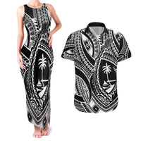 Hafa Adai Guam Inspired Tattoo Couples Matching Tank Maxi Dress and Hawaiian Shirt