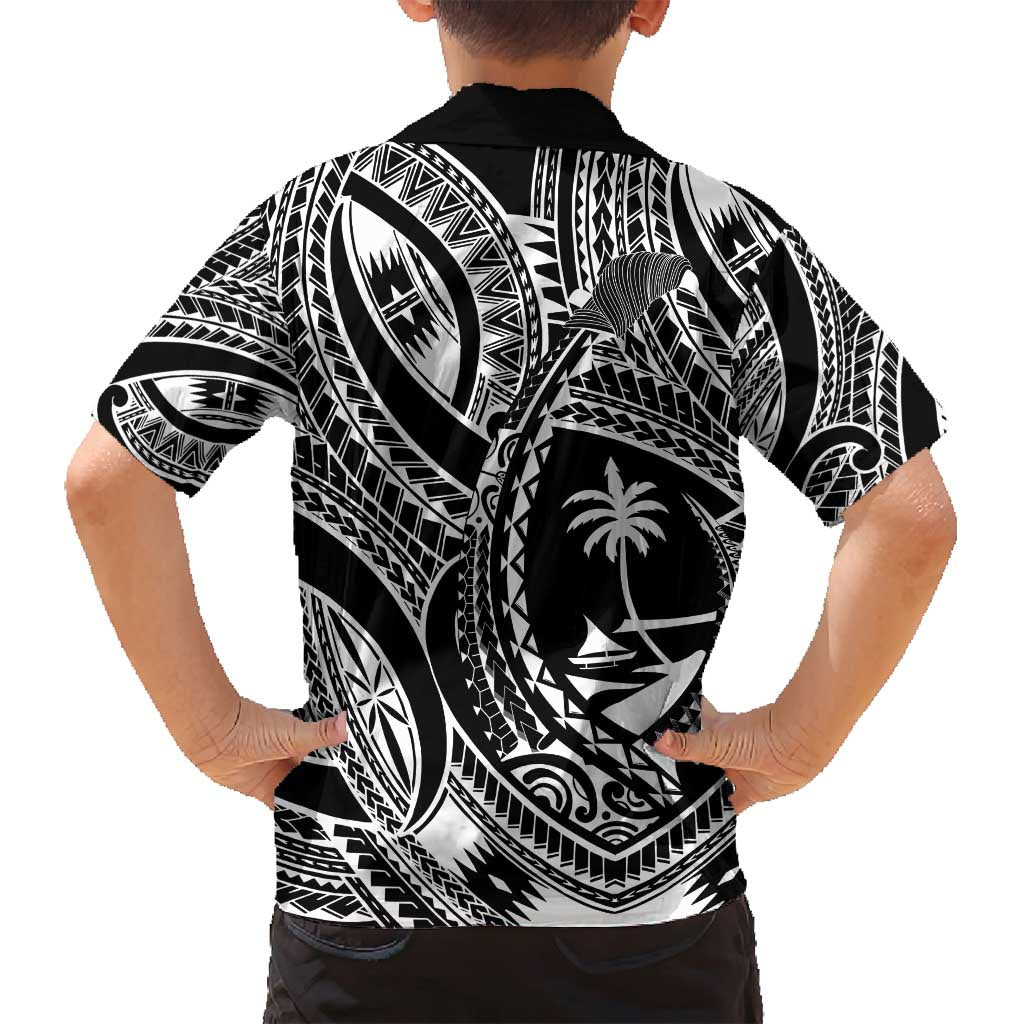 Hafa Adai Guam Inspired Tattoo Family Matching Off Shoulder Short Dress and Hawaiian Shirt