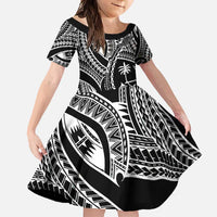 Hafa Adai Guam Inspired Tattoo Family Matching Short Sleeve Bodycon Dress and Hawaiian Shirt