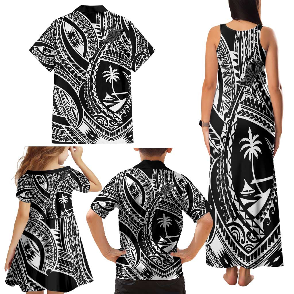 Hafa Adai Guam Inspired Tattoo Family Matching Tank Maxi Dress and Hawaiian Shirt