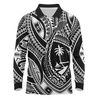 Hafa Adai Guam Inspired Tattoo Long Sleeve Polo Shirt