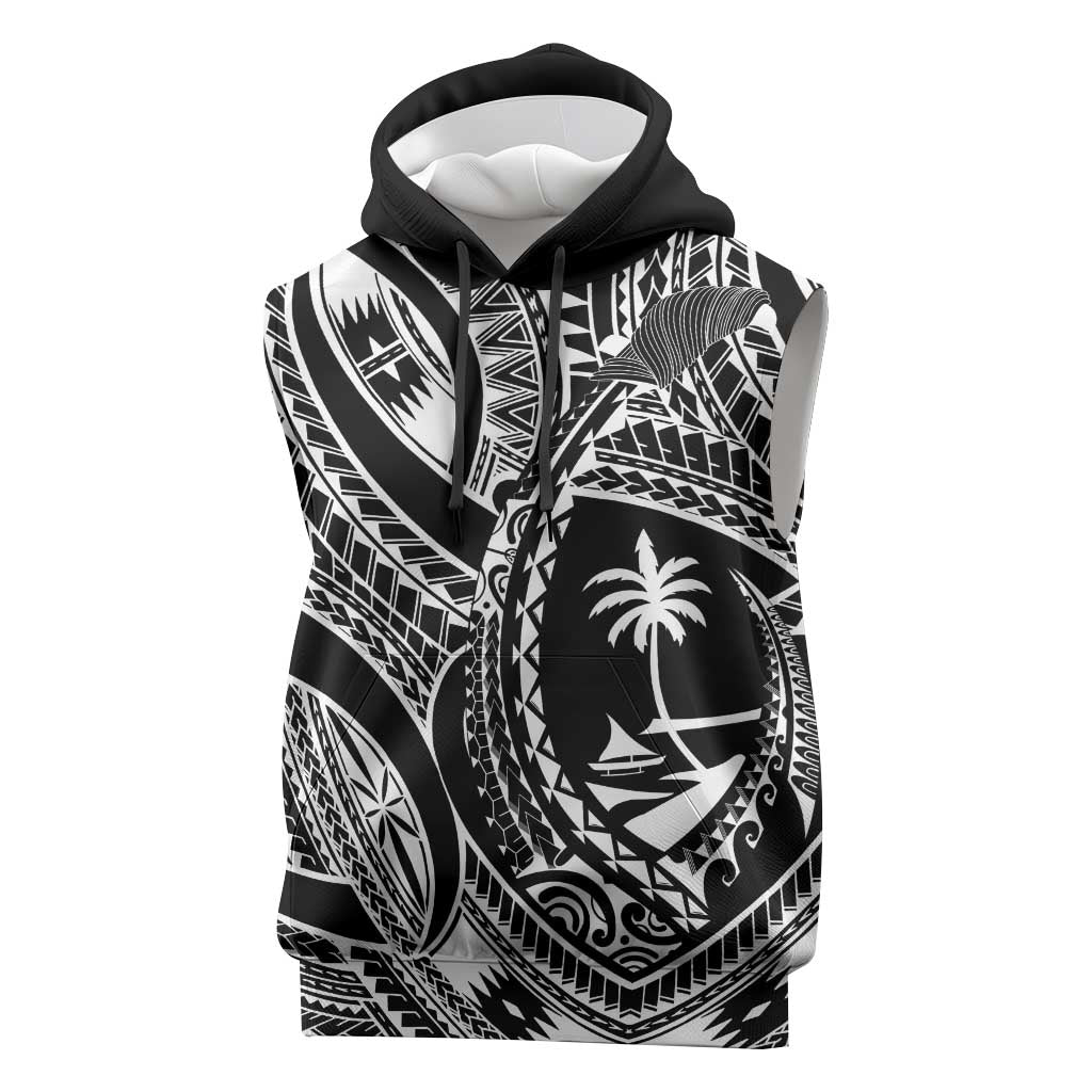 Hafa Adai Guam Inspired Tattoo Sleeveless Hoodie LT9 Black - Polynesian Pride