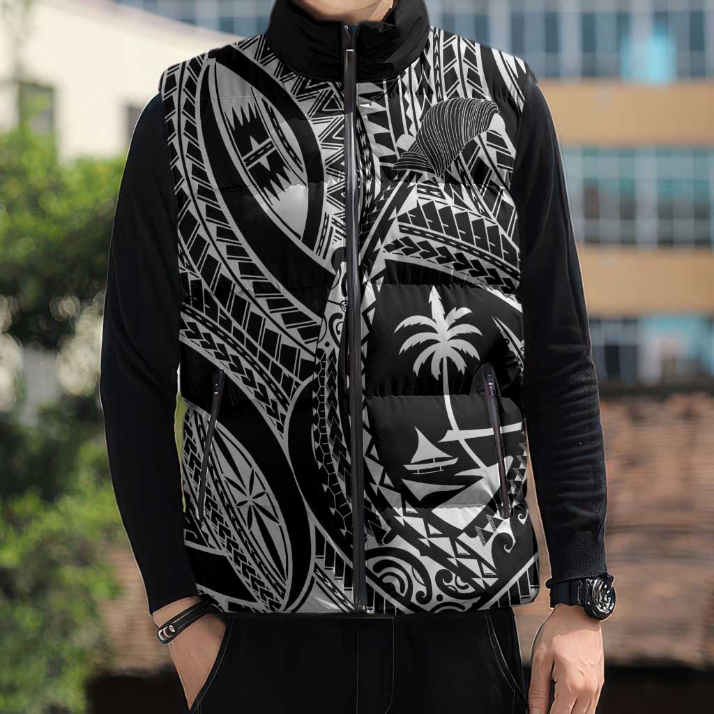 Hafa Adai Guam Inspired Tattoo Sleeveless Puffer Jacket LT9 - Polynesian Pride