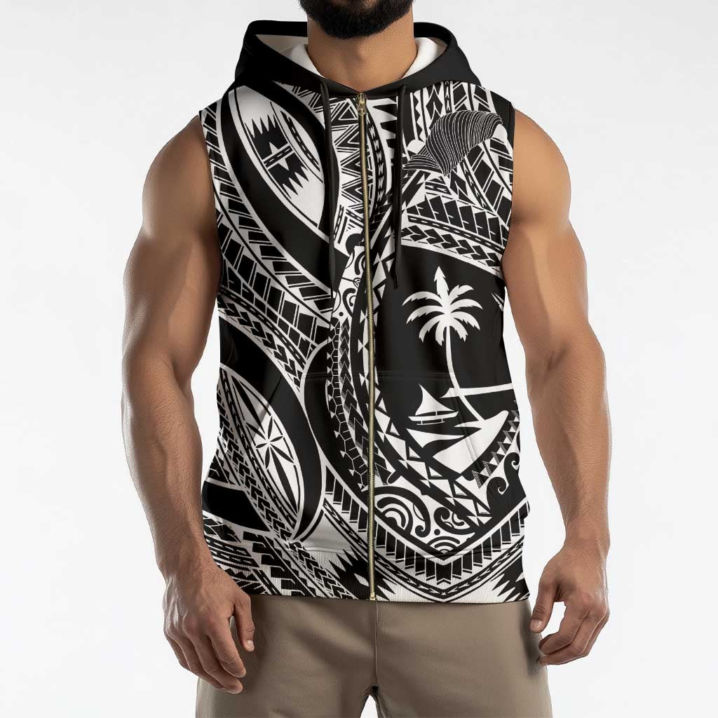 Hafa Adai Guam Inspired Tattoo Sleeveless Zip Hoodie - Polynesian Pride