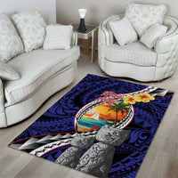 Hafa Adai Guam Seal Latte Stones Artwork Area Rug