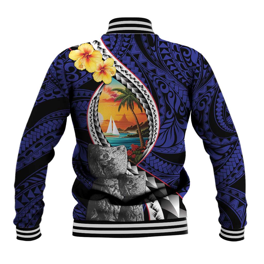 Hafa Adai Guam Seal Latte Stones Artwork Baseball Jacket