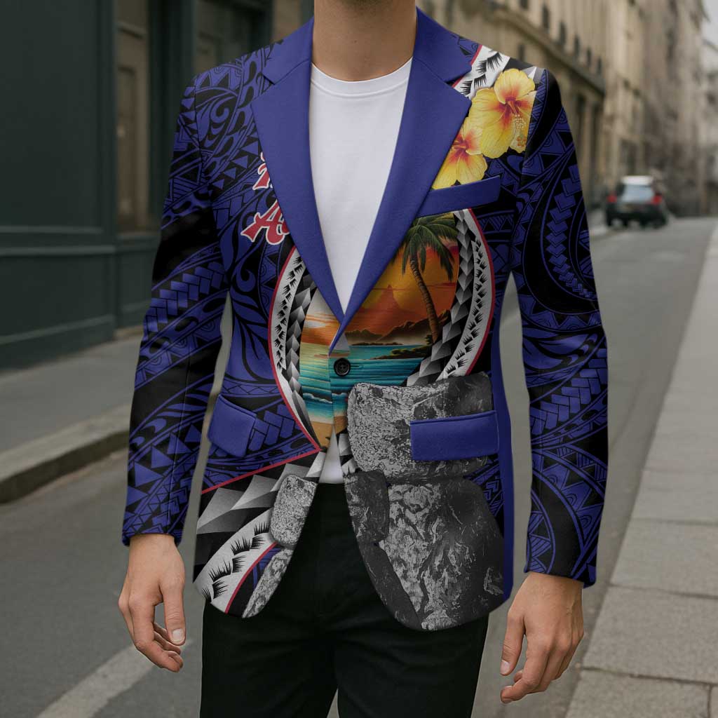 Hafa Adai Guam Seal Latte Stones Artwork Blazer - Polynesian Pride