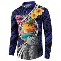 Hafa Adai Guam Seal Latte Stones Artwork Button Sweatshirt