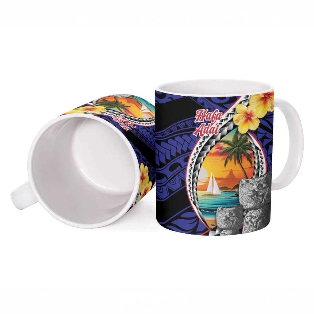 Hafa Adai Guam Seal Latte Stones Artwork Ceramic Mug - Polynesian Pride