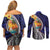 Hafa Adai Guam Seal Latte Stones Artwork Couples Matching Off Shoulder Short Dress and Long Sleeve Button Shirt