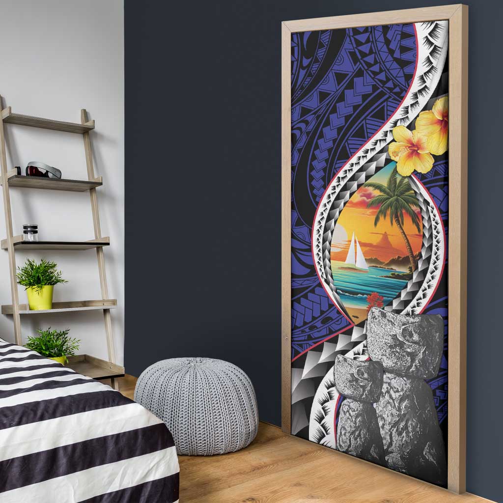 Hafa Adai Guam Seal Latte Stones Artwork Door Cover - Polynesian Pride